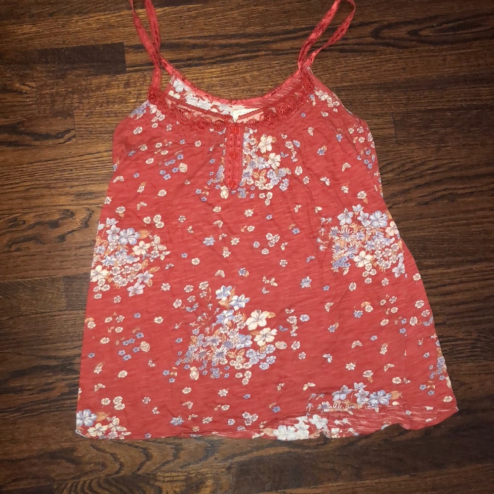 Blood orange floral tank